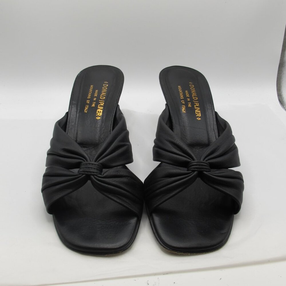 Donald J Pliner Kona black nappa 2 inch slide heels in 8.5N
